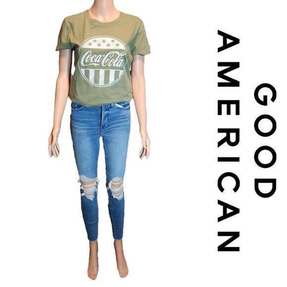 GOOD AMERICAN ALWAYS FITS GOOD WAIST SKINNY JEANS NWT Blue Size 0 - Picture 1 of 10